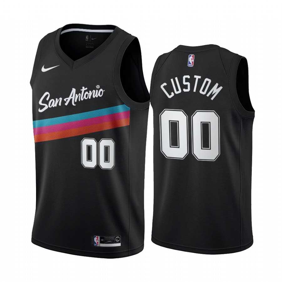 Men & Youth Customized San Antonio Spurs Black Nike Swingman 2020-21 City Edition Jersey